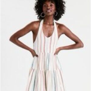 American Eagle Striped Halter Mini Dress Size Medium